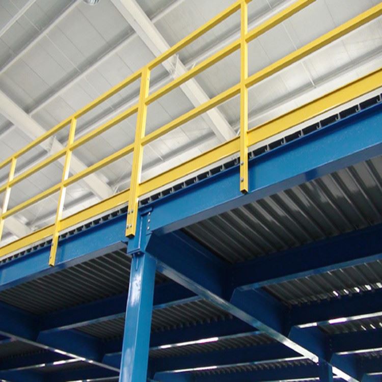 Q235 Steel Structure Platform with Yellow Handrails