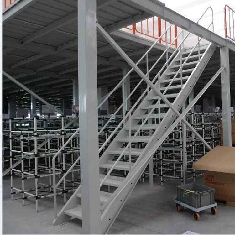 Multi-Level Steel Work Platform with Staircase